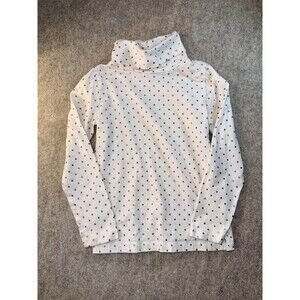 J. Crew Crew Cuts Girls Size 4-5 White Gold Polka Dot Turtle Neck Shirt